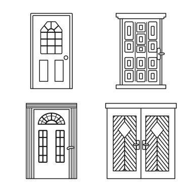 Ev ve tasarım sembolü vektör illüstrasyon. Stok lar için ev ve ofis vektör simgesi kümesi.