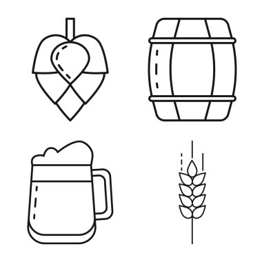 Zanaat ve pub simgesi vektör tasarımı. Web için zanaat ve oktoberfest stok sembolü Koleksiyonu.