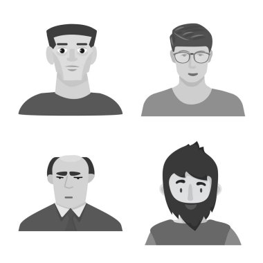 Avatar ve yaratıcı işareti vektör tasarımı. Avatar ve kişi stok vektör illüstrasyon seti.