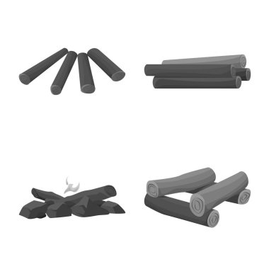 Orman ve parke logosu izole nesne. Web için orman ve günlük stok sembolü kümesi.