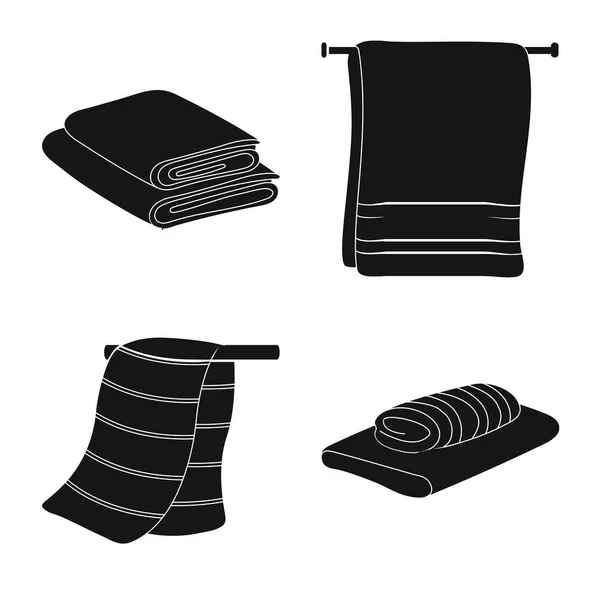 Ізольований об'єкт текстилю та домашнього логотипу. Колекція текстилю та пляжу Векторні значки на складі . — стоковий вектор