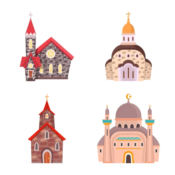 Απεικόνιση του διάνυσμα της θρησκείας και του κτιρίου. Συλλογή θρησκευτικών και θρησκειών σύμβολο για το Web. — Διανυσματικό Αρχείο