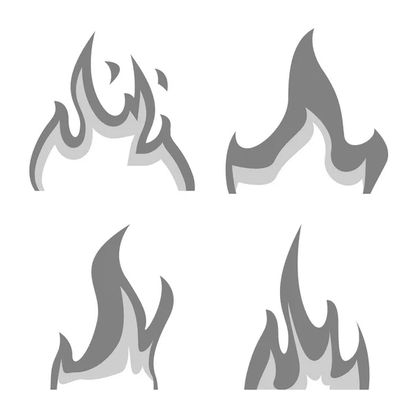 Wektor ilustracja Flaming i znak niebezpieczeństwa. Kolekcja płonących i niebezpiecznych ilustracji wektorowych. — Wektor stockowy