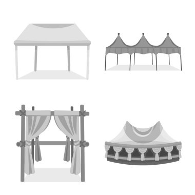 Vektör tasarım açık ve mimari sembolü. Açık ve barınak stok vektör çizim seti.