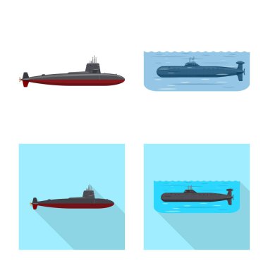 Savaş ve gemi logo vektör tasarımı. Savaş ve filo hisse senedi vektör çizim.