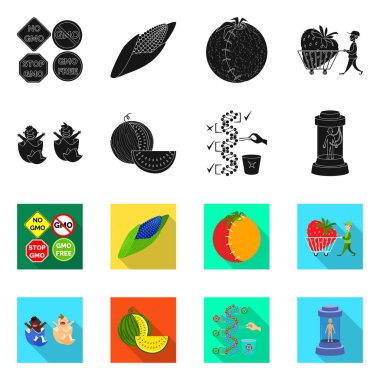 Test ve sentetik simge vektör Illustration. Web test ve laboratuvar hisse senedi simgesi kümesi.