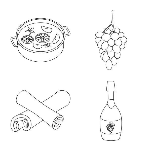 Geïsoleerd voorwerp van drank en fabricage icoon. Set van drankje en restaurant vector pictogram voor voorraad. — Stockvector