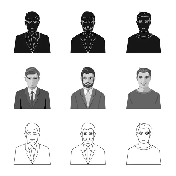 Illustration vectorielle de la coiffure et du symbole de profession. Collection de la coiffure et le symbole stock de caractère pour le web . — Image vectorielle