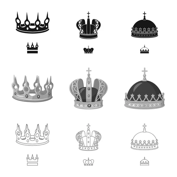 Vector illustration of medieval and nobility icon. Set of medieval and monarchy stock symbol for web. — Stock Vector