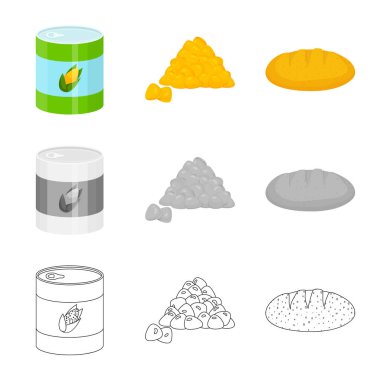 Mısır tarlası ve sebze simge vektör Illustration. Mısır tarlası ve vejetaryen hisse senedi simgesi web için kümesi.