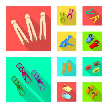 Retro ve pin sembolüvektör illüstrasyon. Stok için retro ve ekipman vektör simgesinin toplanması.