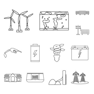 Biyo ve gezegen simgesinin izole nesnesi. Stok için biyo ve çevre vektör simgesinin toplanması.