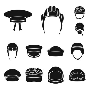 Geleneksel ve silahlı simge vektör tasarımı. Geleneksel ve memur stok vektör illüstrasyon seti.