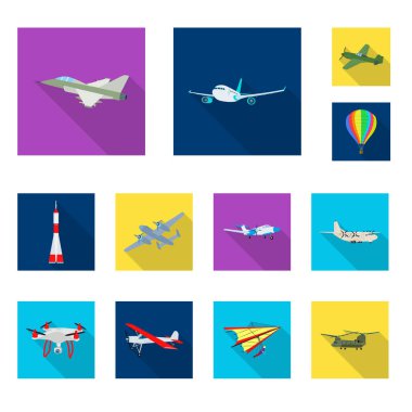 Uçak ve taşıma işareti yalıtılmış nesne. Web için uçak ve gökyüzü hisse senedi simgesi kümesi.