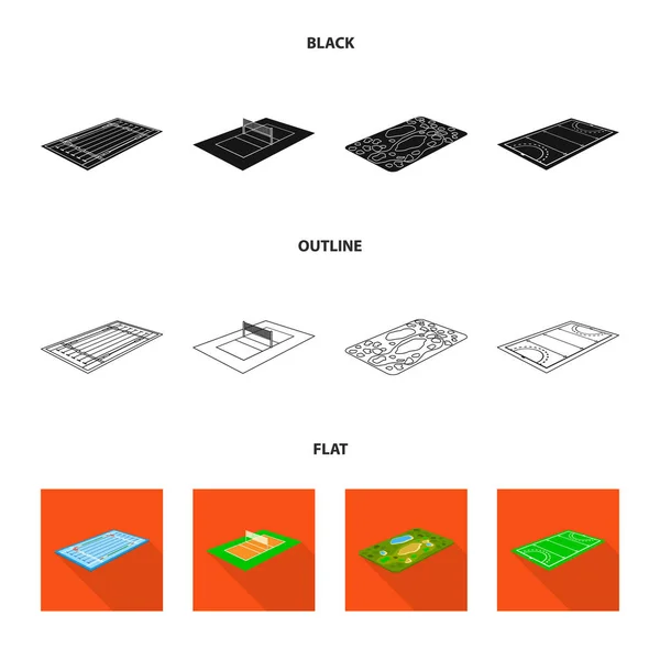 运动场和运动符号的孤立对象。一套用于 Web 的游乐场和场景股票符号. — 图库矢量图片