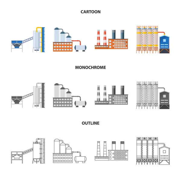 Objet isolé de production et signe de structure. Collection d'icônes vectorielles de production et de technologie pour stock . — Image vectorielle