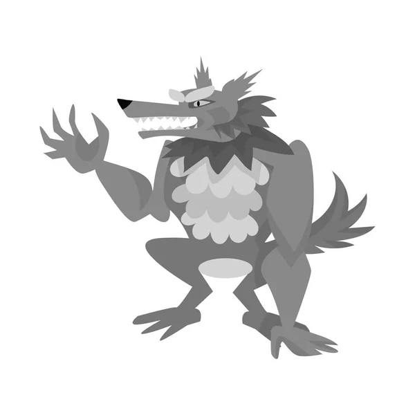 Vektordesign von Wolf und Werwolf-Symbol. Sammlung von Wolf und Wildstock-Symbol für das Web. — Stockvektor