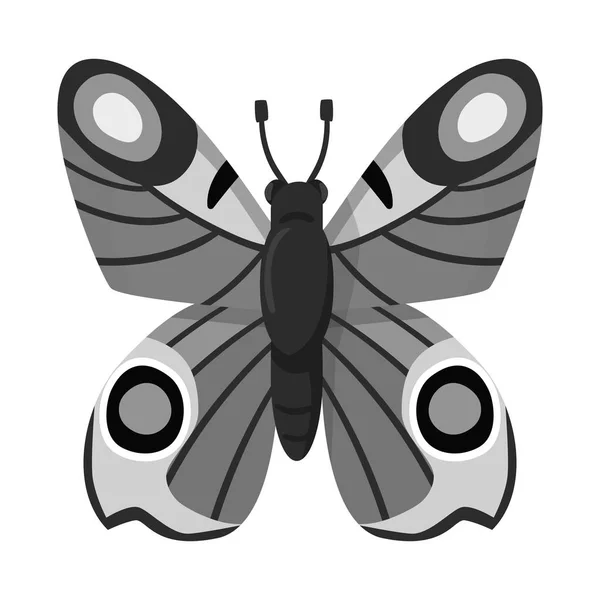 Izolovaný objekt z motýlka a symbolu biologie. Výběr symbolu motýla a volně žijících akcií pro web. — Stockový vektor