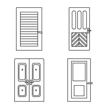 Ev ve tasarım sembolü vektör illüstrasyon. Ev ve ofis stok vektör illüstrasyon koleksiyonu.