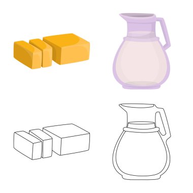 Kremsi yalıtılmış nesne ve ürün simgesi. Ayarla, krem ve çiftlik stok vektör çizim.