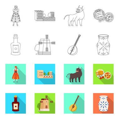 Vektör Illustration ve tarihi sembolü. Web için koleksiyon ve ülke stok sembolü.