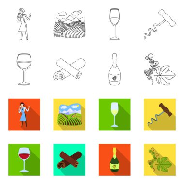 Çiftlik ve bağ logosuizole nesne. Çiftlik ve ürün stok vektör illüstrasyon koleksiyonu.