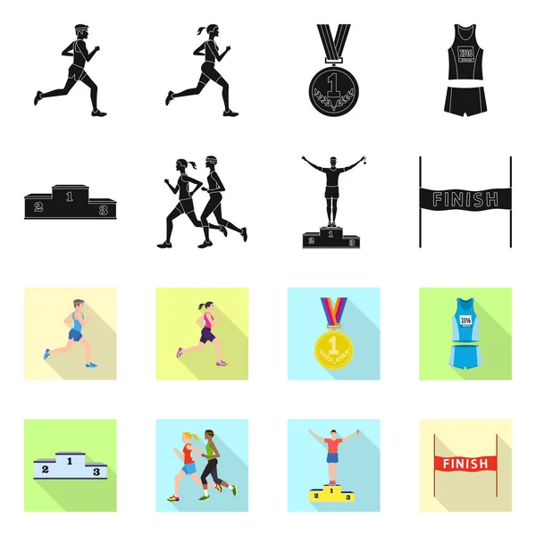 Vector design a sport és a győztes szimbólum. Sport és fitness vektor ikon készletek gyűjteménye. — Stock Vector