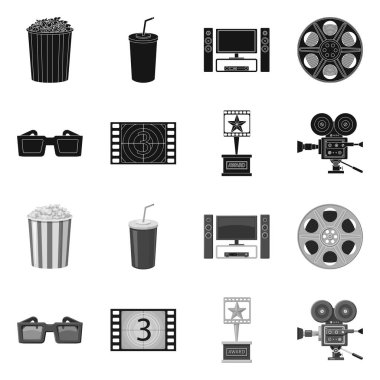 Televizyon ve işareti filme vektör çizimi. Televizyon ve hisse senedi vektör çizim ile ilgilenen koleksiyonu.