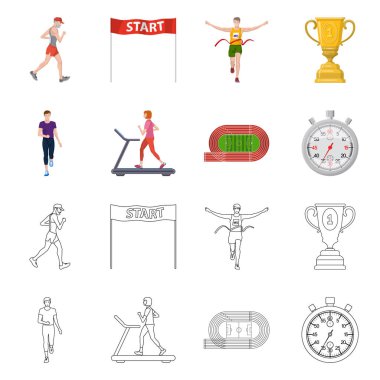 Spor ve kazanan simge vektör Illustration. Spor ve fitness vektör simgesini hissenin topluluğu.