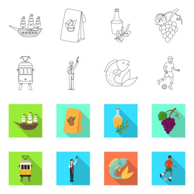 İzole nesne ve tarihi işareti. Web için set ve ülke stok sembolü.