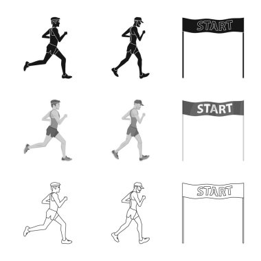 Spor ve kazanan simge vektör tasarımı. Spor ve fitness hisse senedi vektör çizim seti.