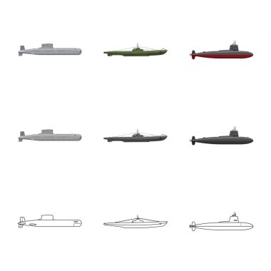 Savaş ve gemi simge vektör tasarımı. Savaş ve filo hisse senedi vektör çizim.