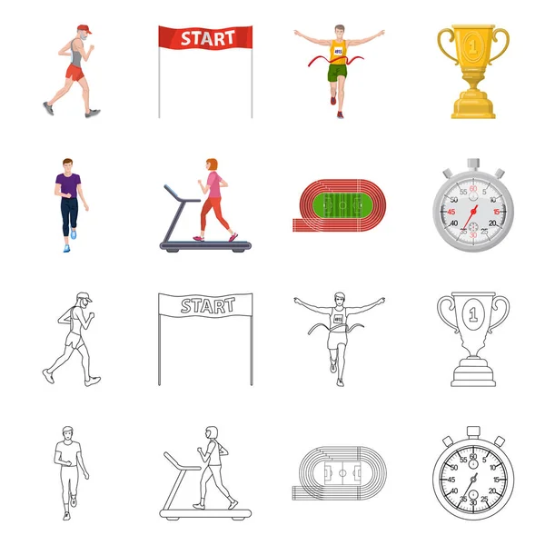 Векторная иллюстрация спорта и символа победителя. Коллекция значков вектора спорта и фитнеса на складе . — стоковый вектор
