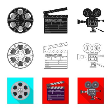 Televizyon ve işareti filme vektör tasarımı. Televizyon ve web için hisse senedi simgesi ile ilgilenen koleksiyonu.