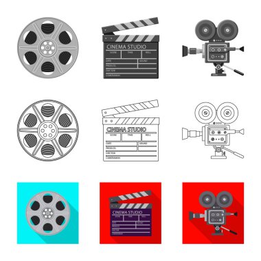 Televizyon ve işareti filme vektör tasarımı. Televizyon ve web için hisse senedi simgesi ile ilgilenen.