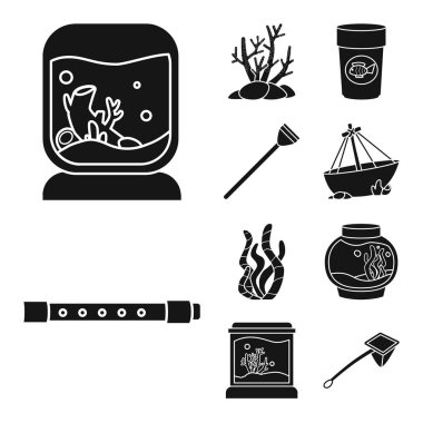 Dekoratif ve iç logo izole nesne. Web için dekoratif ve aqua stok sembolü seti.