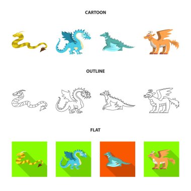 Efsanenin izole nesnesi ve Cadılar Bayramı işareti. Efsane ve tarih stok vektör illüstrasyon seti.