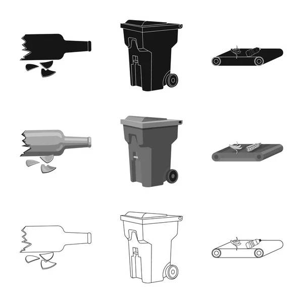Conception vectorielle des déchets et des symboles indésirables. Ensemble de déchets et symbole de stock de déchets pour la toile . — Image vectorielle