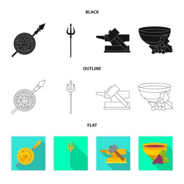 Tanrı ve antiksembol izole nesne. Web için tanrı ve mitler stok sembolü Koleksiyonu.