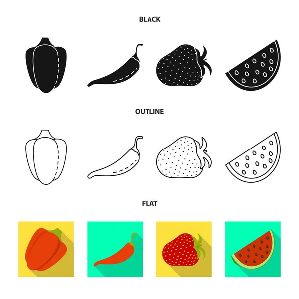 新鲜和红色符号的矢量插图。一套新鲜和有机库存矢量图. — 图库矢量图片