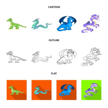 Efsane ve cadılar bayramı simgesi vektör illüstrasyon. Efsane ve tarih stok vektör illüstrasyon seti.