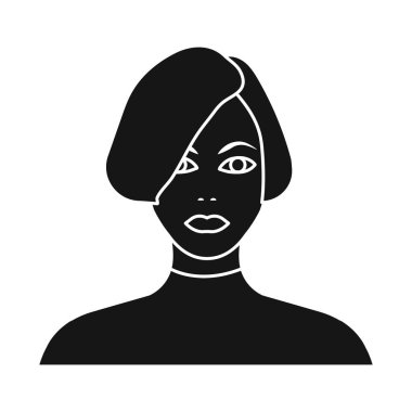 Kız ve saç modeli logosu vektör tasarımı. Stok için kız ve kadın vektör simgesi koleksiyonu.