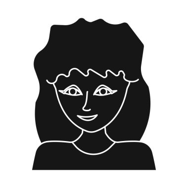 Kız ve yüz simgesivektör tasarımı. Stok için kız ve genç vektör simgesi koleksiyonu.