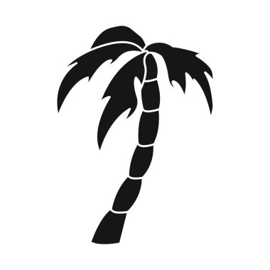 Palmiye ve ahşap sembolü vektör tasarımı. Web için palmiye ve uzun stok sembolü koleksiyonu.