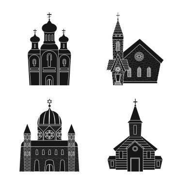 Ev ve bucak simgesivektör tasarımı. Stok için ev ve bina vektör simgesinin toplanması.