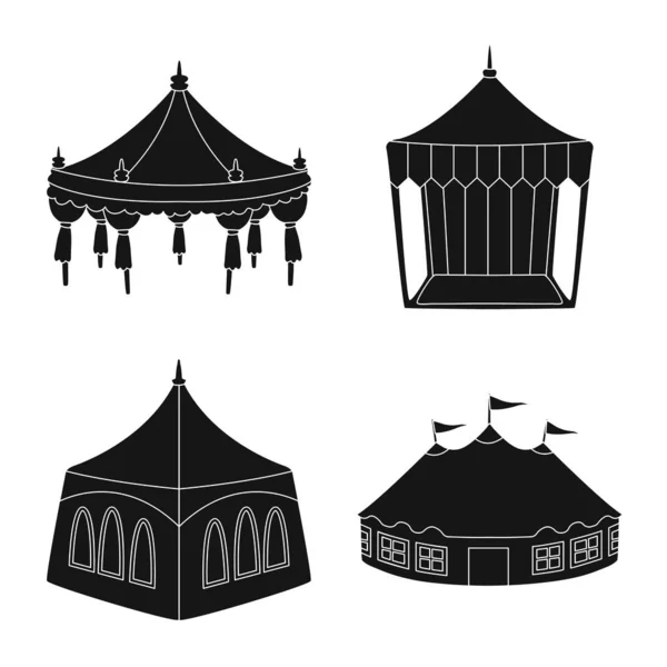 Illustration vectorielle de l'icône extérieure et architecturale. Ensemble de symboles de stock extérieur et d'abri pour toile . — Image vectorielle