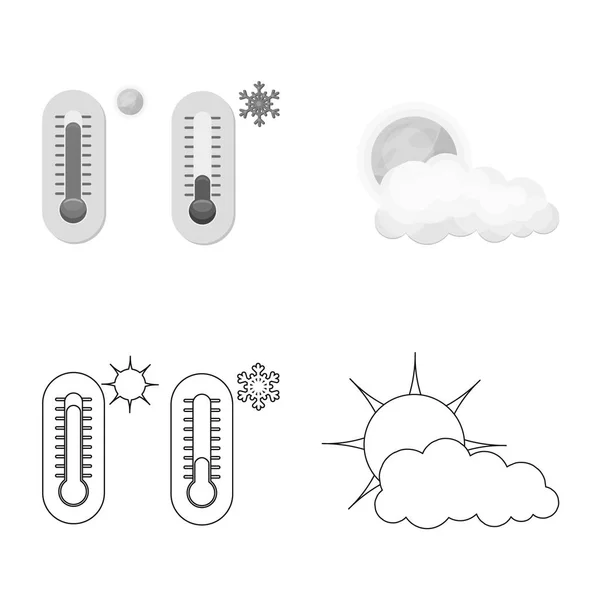 Objeto aislado del tiempo y el clima icono. Colección de símbolos de stock de nubes y tiempo para la web . — Vector de stock