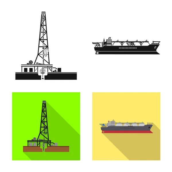 Objeto aislado del símbolo de petróleo y gas. Colección de aceite y petróleo stock vector ilustración . — Vector de stock
