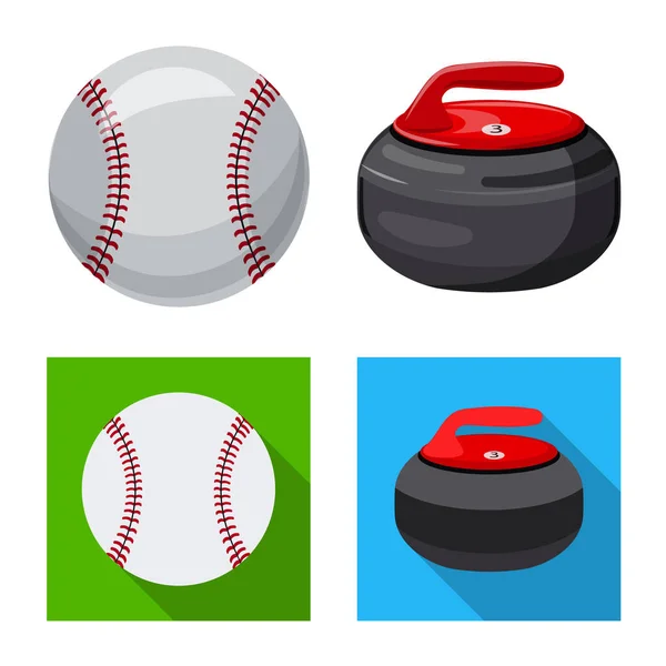 Objeto aislado de deporte y signo de pelota. Colección de deporte y el icono del vector deportivo para la acción . — Vector de stock