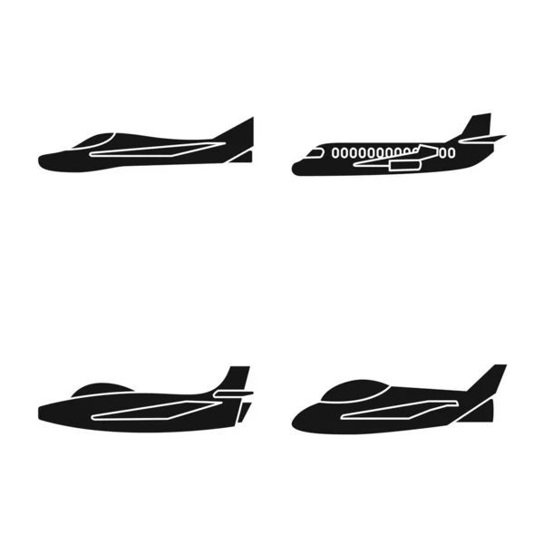 Izolowany obiekt znak transportu i nawigacji. Zestaw transportu i ikona wektora samolotu dla zapasów. — Wektor stockowy
